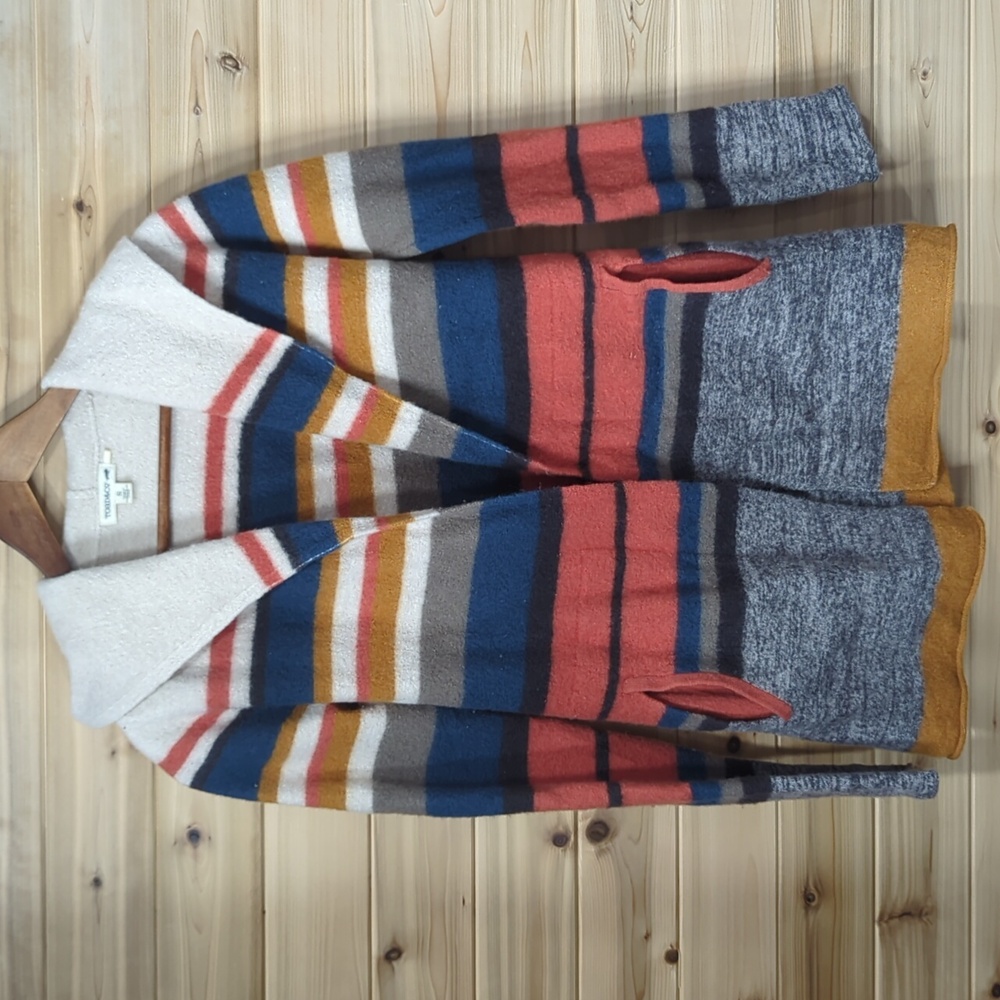 Toad&Co Sweater Womens X-Small Multicolor Hooded Cardigan Wool